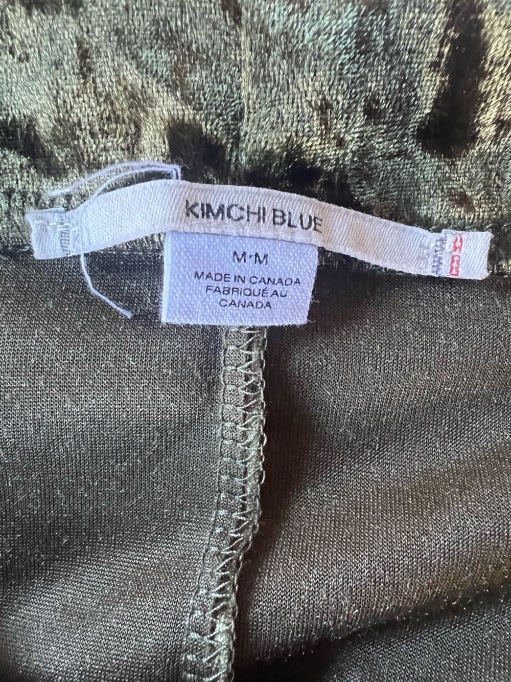 Kimchi Blue Crushed Velvet Olive Green Maxi Skirt Size M - Picture 3 of 6